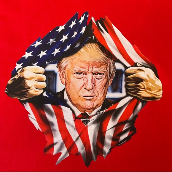 🇺🇸Trump American Flag Super Patriot 3D Graphic Brilliant Red Unisex T-Shirt! - Picture 7 of 7